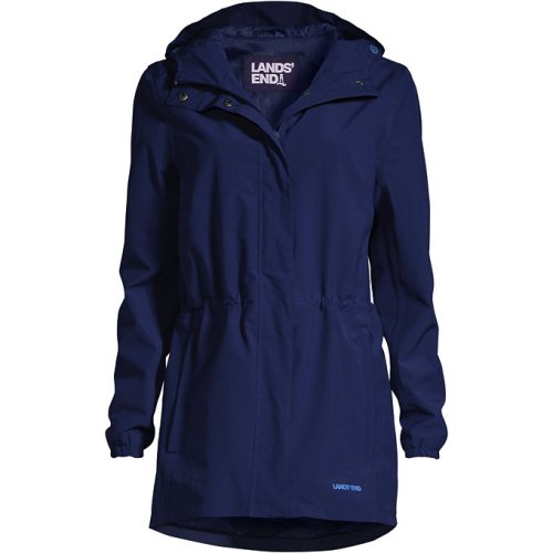 Plus Size Squall Packable Waterproof Raincoat Lands End Blue