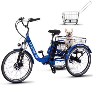 24″ Electric Tricycle for Adults, 7 Speeds 3 Wheel  Removable Battery