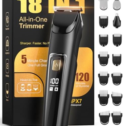 Rechargeable Beard Hair Nose Ear & Body Trimmer, Face Shaver