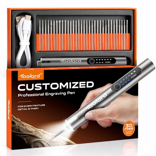 Engraving Pen with LED Light, HollowCup Motor,  USB Rechargeable