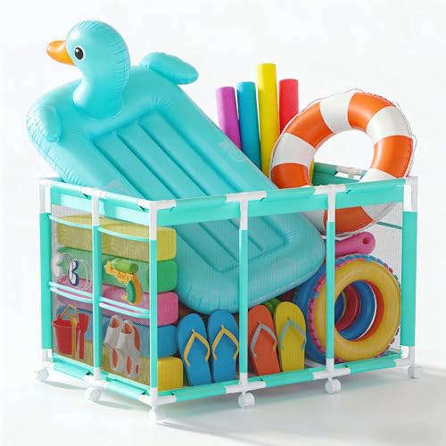 Pool Storage Bin, XXL Rolling Mesh Pool Float Storage
