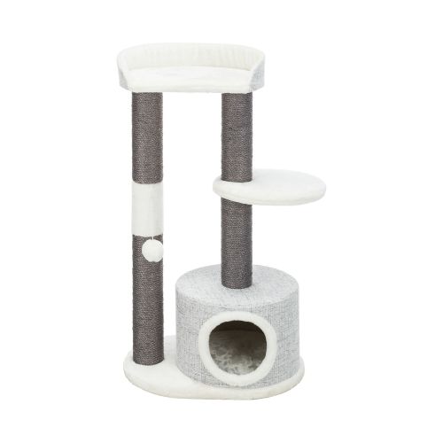 Trixie 39-In Pilar Cat Tree And Scratching Post, Gray in Grey | PetSmart