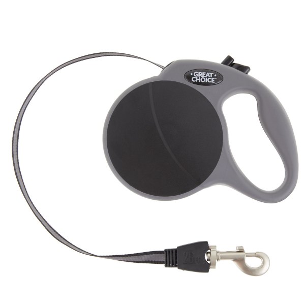 Great Choice Retractable + Extra Length Tape Dog Leash in Black, Size: Large | PetSmart New