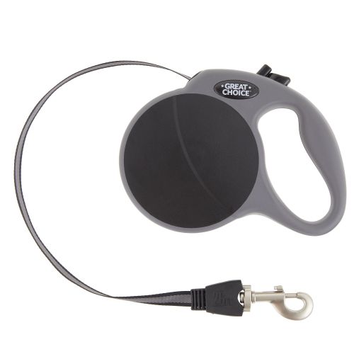 Great Choice Retractable Extra Length Tape Dog Leash in Black, Size: | PetSmart New