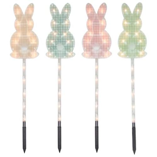 4ct Pastel Easter Egg Pathway Marker Lawn Stakes Clear Lights By Northlight in Green | 23.5 x 8 x 0.75 | Michaels