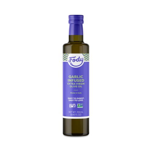 Fody Foods Garlic Infused Extra Virgin Olive Oil 8.45 fl oz bottle