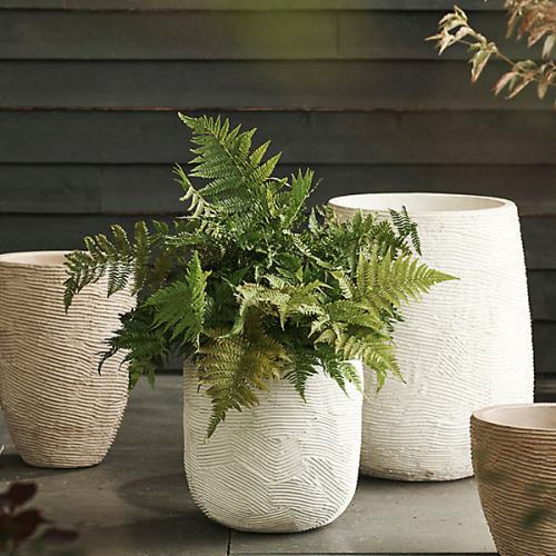 Fiber Concrete Textured U Planter, 15