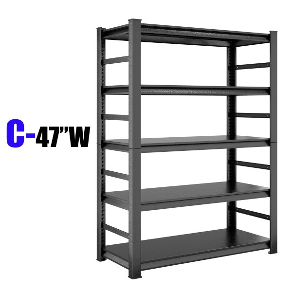 LOVMOR Storage Shelves 5 Tier Heavy Duty Metal Shelving Unit Adjustable Shelving Units and Storage Rack Kitchen Garage Shelf H72 x W47.2 x D23.6