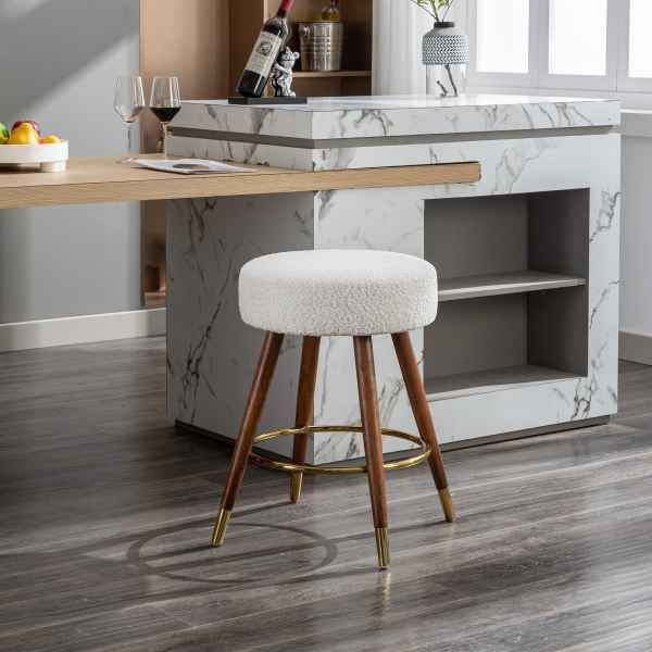LOVMOR MoMo Boucle Upholstered Counter Height Stool 360 Swivel one_size | SF-M-T2574P206729