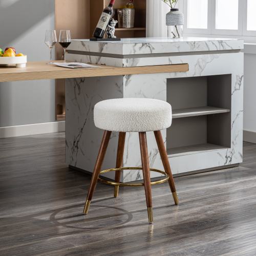 LOVMOR MoMo Boucle Upholstered Counter Height Stool 360 Swivel one_size | SF-M-T2574P206729