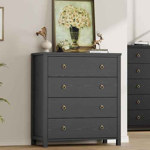 Garvee Dresser for Bedroom Chest of Dressers 37 Inch Tall Dresser for Closet with 4 Drawers Chest with Clothes Storage Cabinet Drawer Organizer for