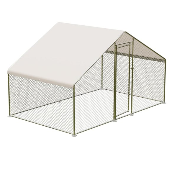 GarveeLife 9.8ft x 6.5ft x 6.5ft Large Metal Chicken Coop Walk-in Poultry Cage | LMYJW-5787
