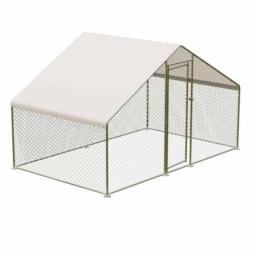 GarveeLife 9.8ft x 6.5ft x 6.5ft Large Metal Chicken Coop Walk-in Poultry Cage | LMYJW-5787