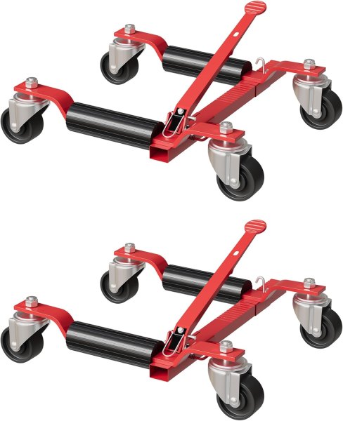 GAOMON Car Wheel Dolly with Tire Jack 1500 lbs Capacity Portable Trailer Dolly with Pedal Jack 12in Wheel Support Vehicle Positioning Dolly for Auto