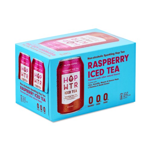 HOP WTR Non-Alcoholic Sparkling Hop Tea, Iced Tea 6 cans (12 fl oz each)