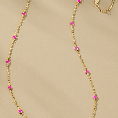 Tiny Clover Chain Necklace