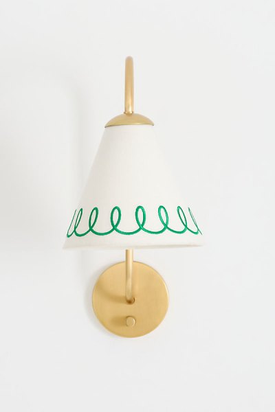 Embroidered Loop Shaded Sconce Wall Light