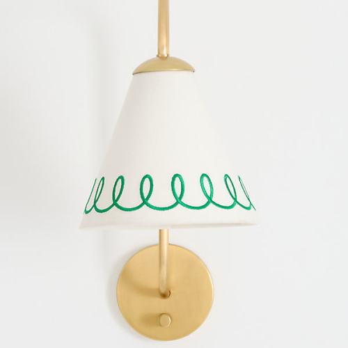 Embroidered Loop Shaded Sconce Wall Light