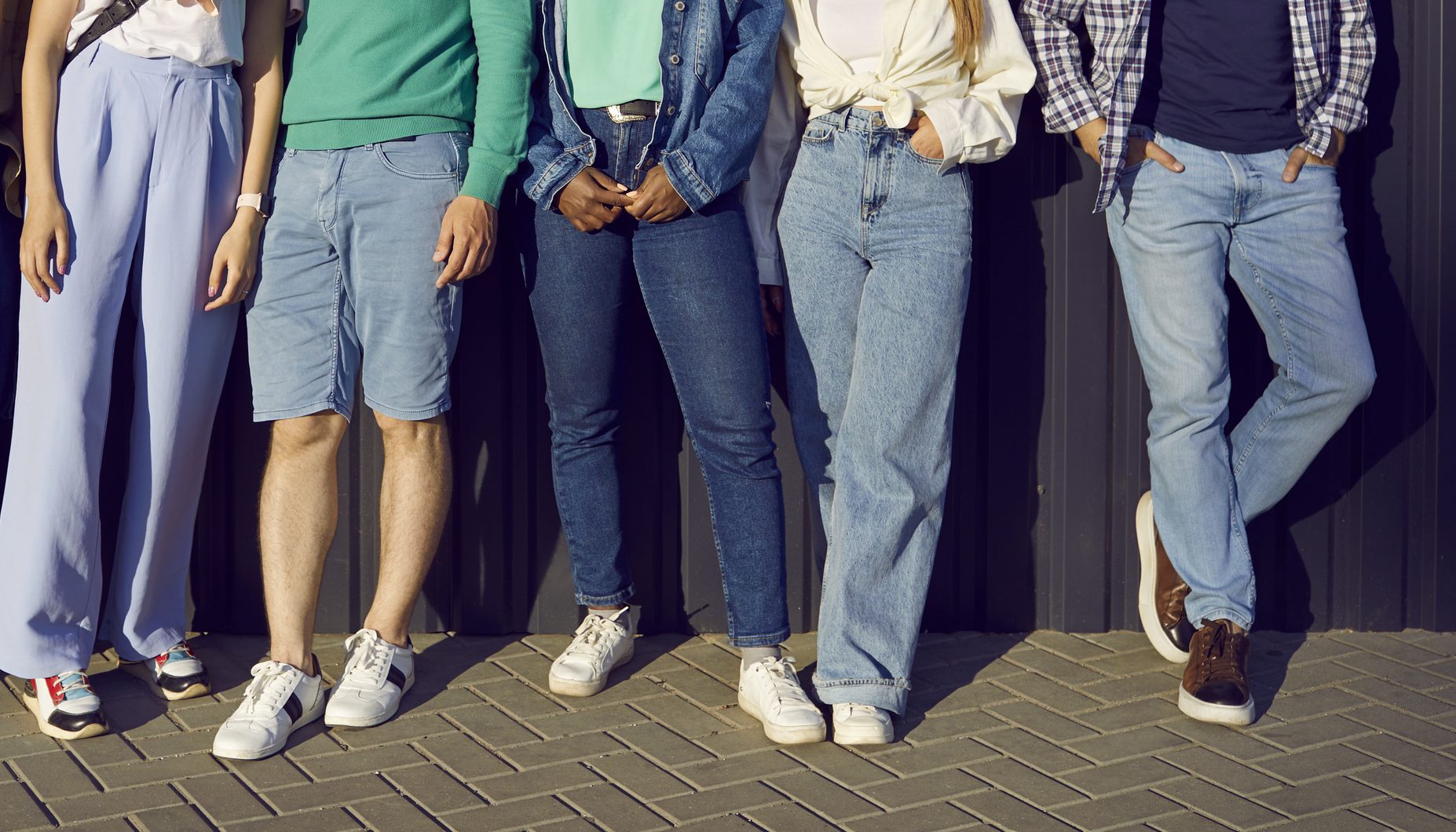 Diverse group of young people wearing jeans