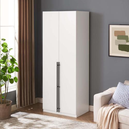 Manhattan Comfort Lee Wardrobe Closet Organization System 31, White