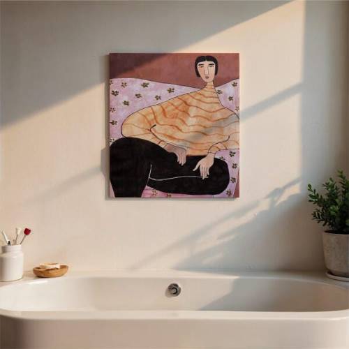 Storied Home Sitting Figure Wall Art 20 x 18, Multi