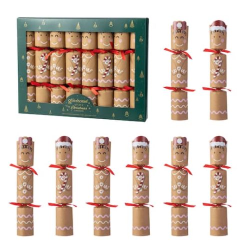 Glitzhome 8PK 2D x 12H Gingerbread Man Christmas Party Crackers with Gift Contents in Red | 2 x 2 x 12 | Michaels