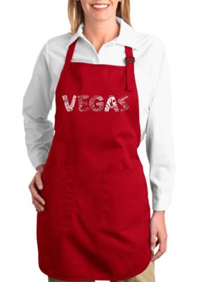 LA Pop Art Full Length Word Art Apron Red