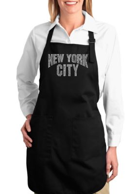 LA Pop Art Full Length Word Art Apron Black