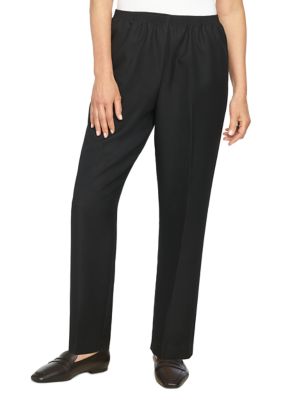 Alfred Dunner Womens Petite Solid Pull-On Pant