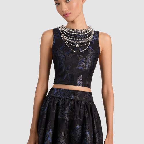 alice + olivia GATZ EMBELLISHED TOP