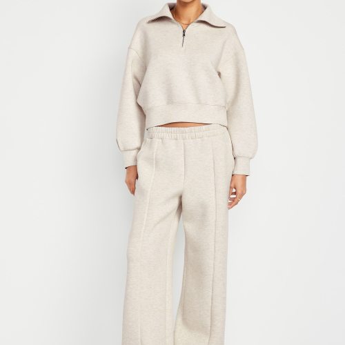 High-Waisted Bounce Fleece Wide-Leg Sweatpants
