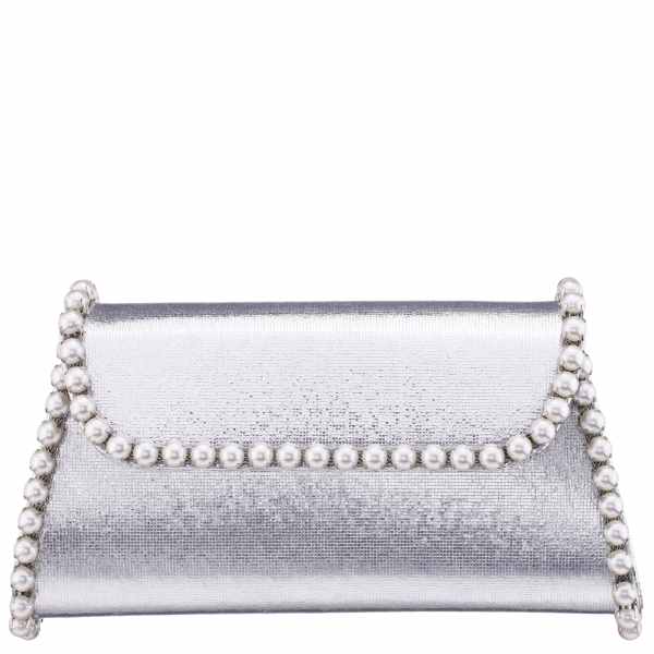Pearl Trim Trapezoid Flap Bag | Nina Shoes