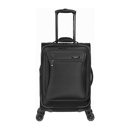 Wallybags Solutions 20 Inch Softside Expandable Carry-On Spinner Luggage, One Size, Black