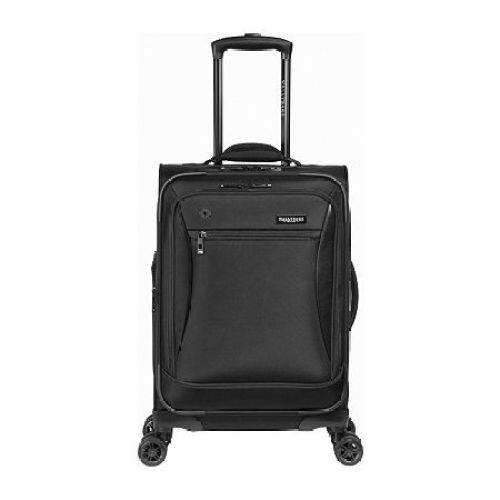 Wallybags Solutions 20 Inch Softside Expandable Carry-On Spinner Luggage, One Size, Black
