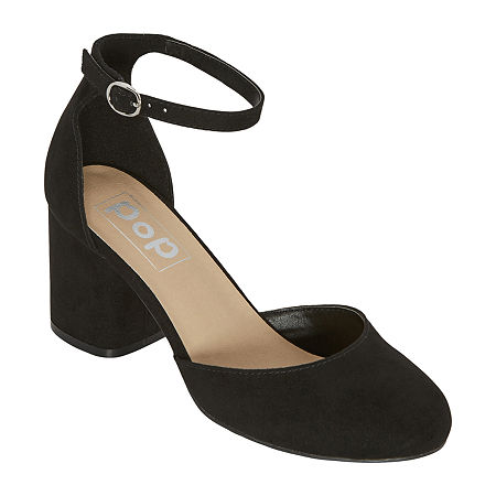 Pop Womens Gal Block Heel Pumps, Medium, Black