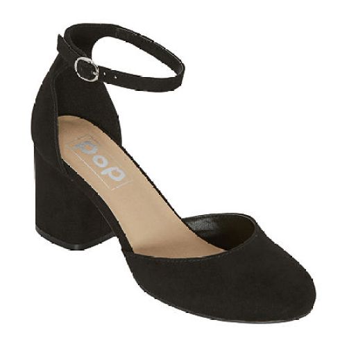 Pop Womens Gal Block Heel Pumps, 7 Medium, Black