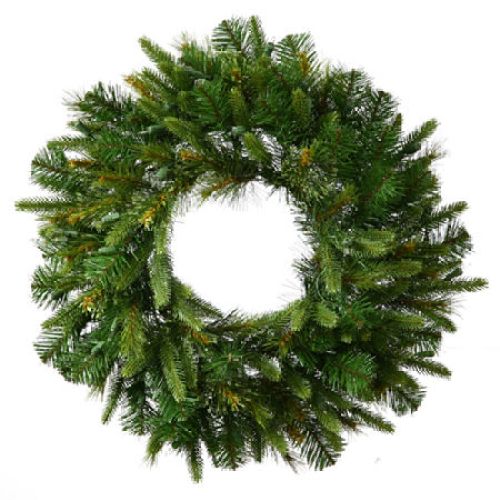 Vickerman 24 Cashmere Christmas Wreath Unlit, One Size, Green