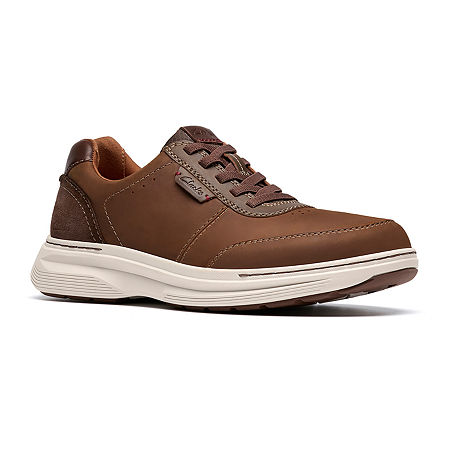 Clarks Craftwell Lace Up Mens Round Oxford Shoes, Medium, Brown