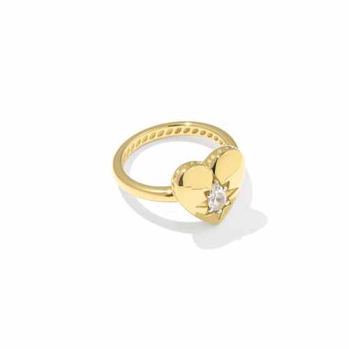 Kendra Scott Bold Heirloom Heart 18k Yellow Gold Vermeil Band Ring