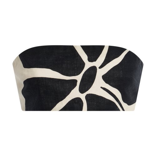 Cala de la Cruz Santa Cruz Printed Linen Bandeau Top Moda Operandi