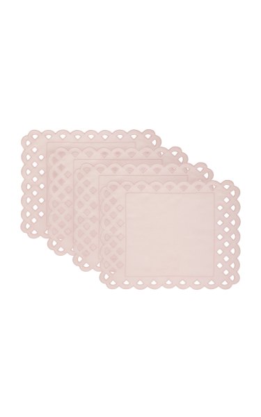 Moda Domus - Set-of-Four Handcrafted Linen Placemats - Pink - Moda Operandi