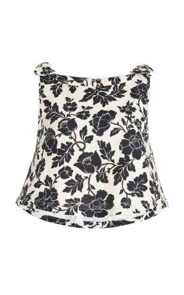 Posse Romeo Bow-Detailed Linen Sleeveless Top - Moda Operandi
