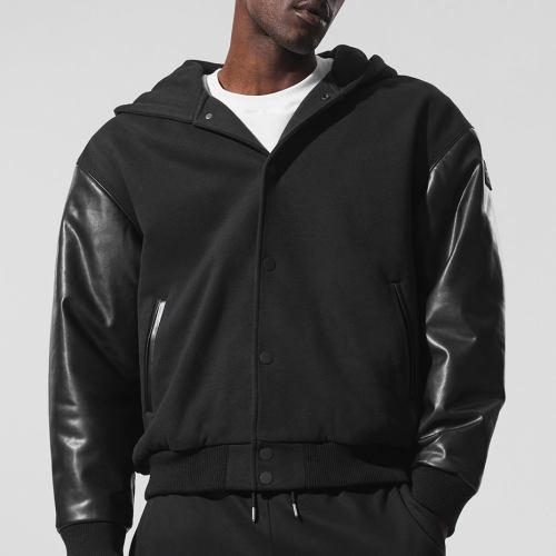 ALO | Select Hooded Bomber Jacket in Black