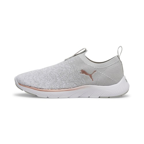 PUMA Softride Remi Slip-On Knit Womens Slip-On Shoes in Grey, Size 7.5