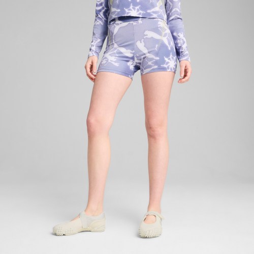 PUMA DARE TO Womens All-Over Print 3 Tights in Green, Size M