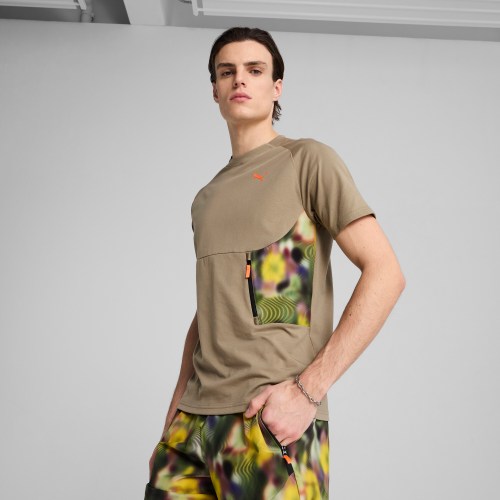 HOOPS x PUMATECH Mens Graphic T-Shirt in Brown, Size S