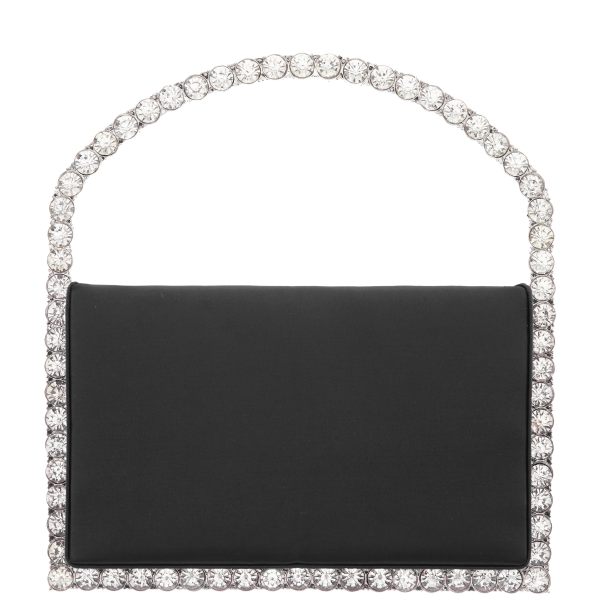 Womens Sugar Black Satin/Crystal Frame Bag | Nina Shoes