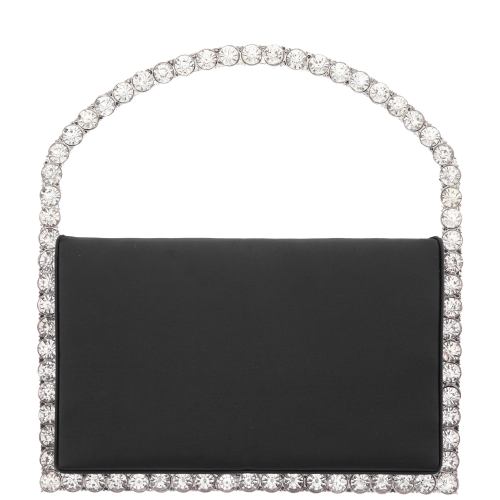 Womens Sugar Black Satin/Crystal Frame Bag | Nina Shoes