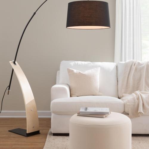 LumiSource Large Round Pouf, Beige
