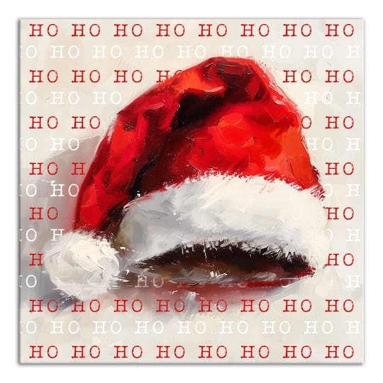 Painterly Santa Hat 16 x 16 Canvas Wall Art By Designs Direct | Michaels